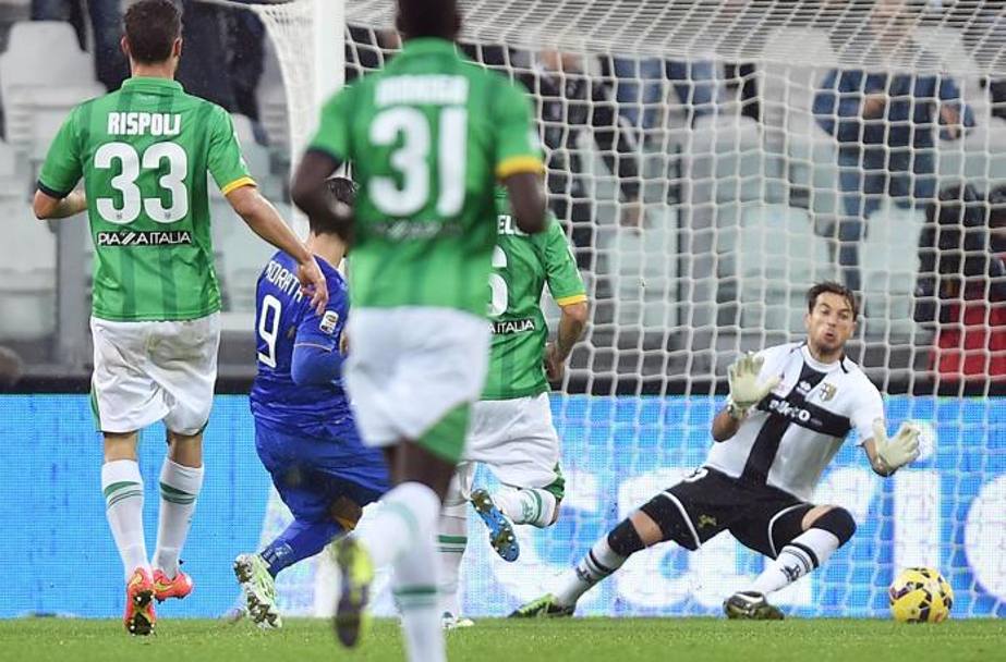 C&#39; festa doppia anche per alvaro Morata, terzo doppiettista coi gol del 6-0... Ansa